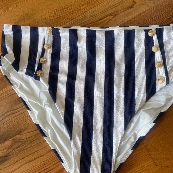 NWT Anthropologie Nautical Striped High Rise Bikini Bottom 3XL - Picture 6 of 11